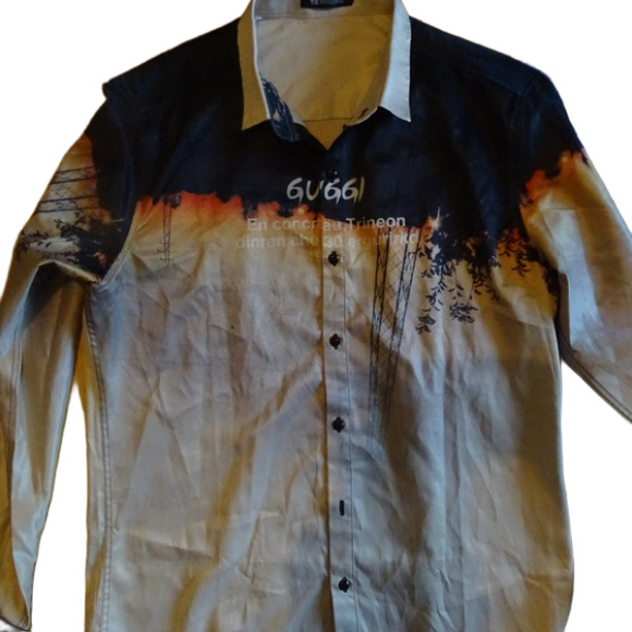 TIE FO LONG SATINY SHIRT - Picture 1 of 2